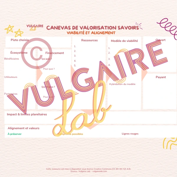 Canevas de Valorisation des Savoirs